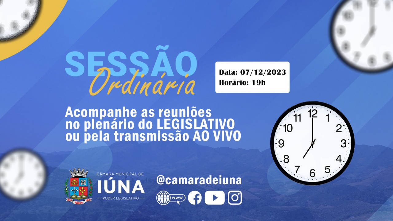 Câmara Municipal convoca vereadores para a 31ª Sessão Ordinária