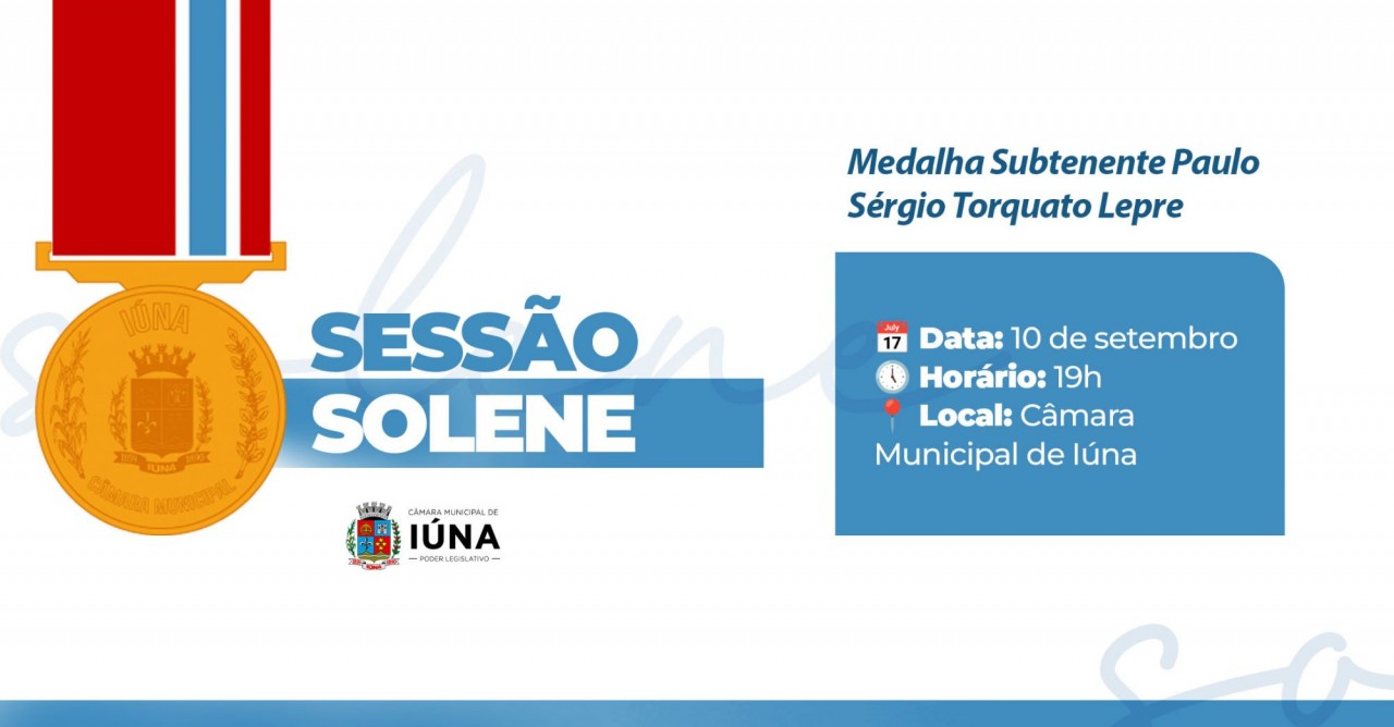 Entrega da medalha Subtenente Paulo Sérgio Torquato Lepre acontece nesta quarta-feira (10)
