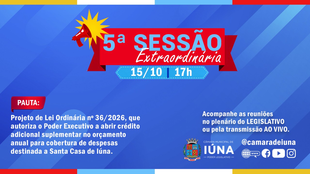 Câmara Municipal convoca extraordinária para votar crédito adicional para a Santa Casa