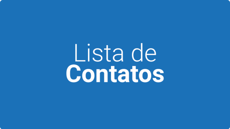 Lista de contatos Lista de contatos