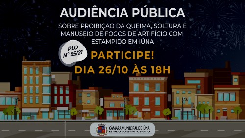Audiência Pública: proibição do uso de fogos de artifício com estampido Audiência Pública: proibição do uso de fogos de artifício com estampido