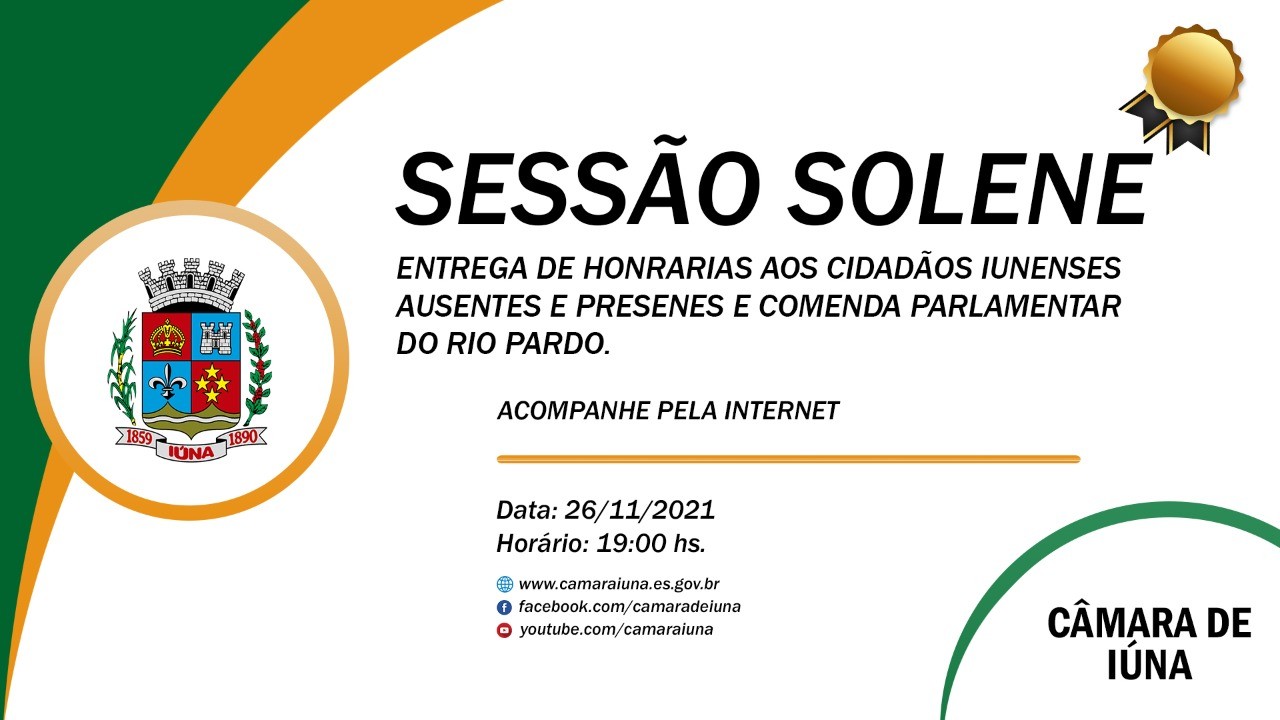 Câmara concederá honrarias à Iunenses em Sessão Solene Câmara concederá honrarias à Iunenses em Sessão Solene
