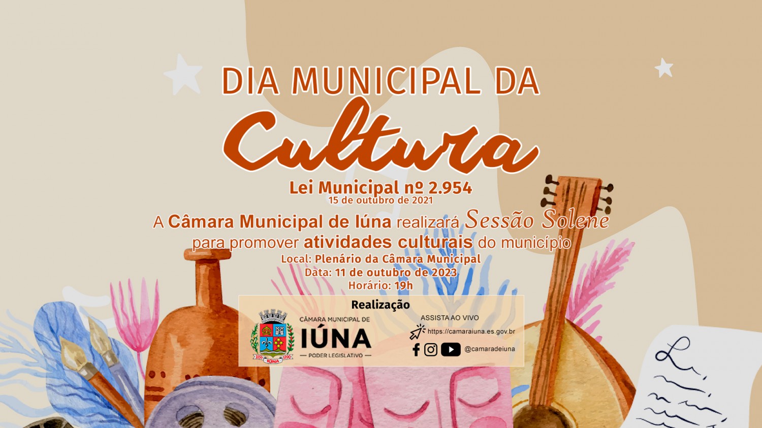 Sessão Solene vai homenagear Dia Municipal da Cultura