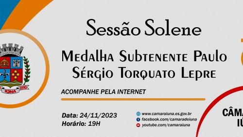 Câmara de Iúna fará entrega da medalha Subtenente Paulo Sérgio Torquato Lepre nesta sexta-feira (24)