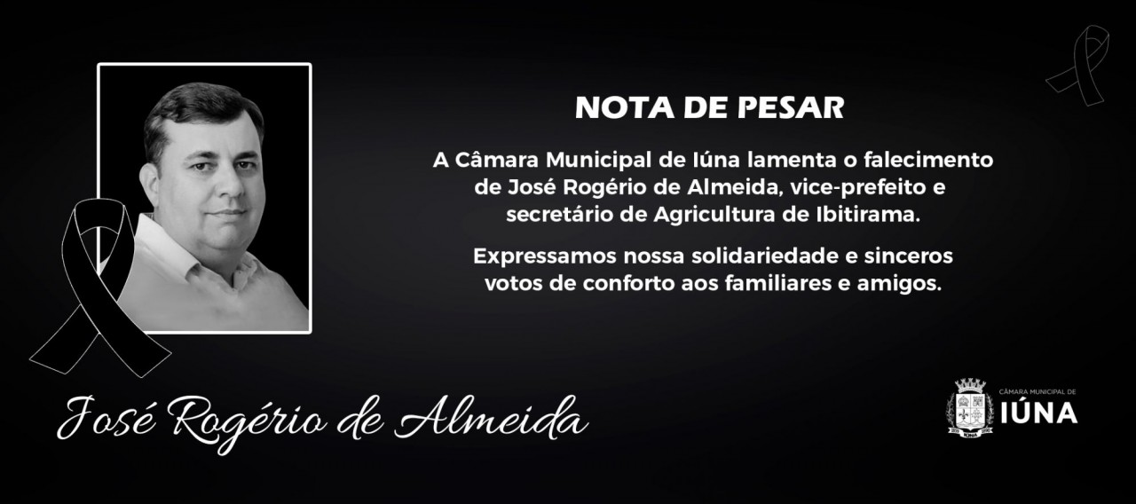 Nota de Pesar: José Rogério de Almeida Nota de Pesar: José Rogério de Almeida