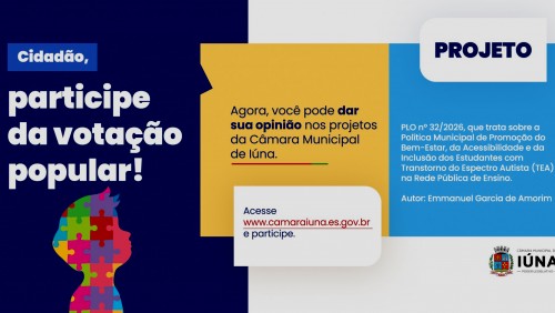 Câmara de Iúna abre votação popular sobre política de inclusão escolar para alunos com TEA Câmara de Iúna abre votação popular sobre política de inclusão escolar para alunos com TEA